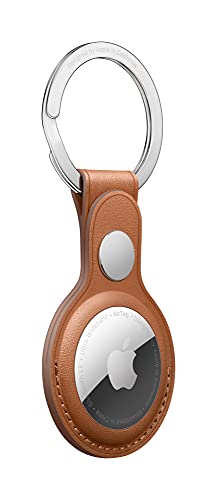 Apple AirTag Leather Key Ring - Saddle Brown