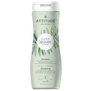 ATTITUDE Hair Shampoo, EWG Verified, Plant- and Mineral-Based Ingredients, Vegan and Cruelty-free Beauty and Personal Care Products, Nourishing, Grapeseed Oil and Olive Leaves, 16 Fl Oz (Pack of 6)
