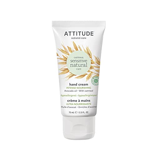 ATTITUDE Hand Cream, EWG Verified, Plant and Mineral-Based Ingredients, Vegan & Cruelty-free Beauty Products for Sensitive Skin, Nourishing, Avocado Oil, 2.5 Fl Oz