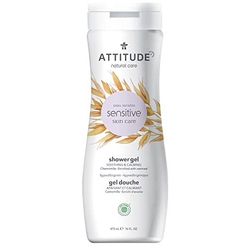 ATTITUDE Sensitive Skin, Hypoallergenic Soothing & Calming Body Wash, Chamomile, 16 Fluid Ounce (60124)