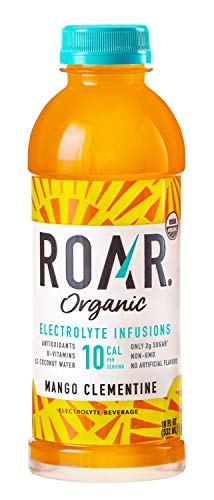 Roar Organic Electrolyte Infusions - USDA Organic with Antioxidants, B Vitamins, Low-Calorie, Low-Sugar, Low-Carb, 2 Flavor Variety, Coconut Water Infused Beverage 18 Fl Oz (Pack of 6) - My CareCrew