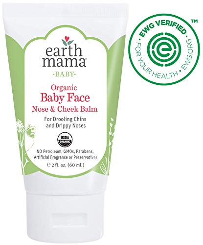 Organic Baby Face Nose &amp; Cheek Balm for Dry Skin by Earth Mama | Natural Petroleum Jelly Alternative, 2-Fluid Ounce
