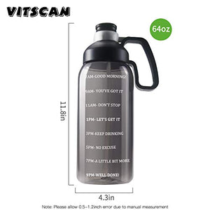 64 OZ Water Bottle with Straw, Motivational Water Bottle with Time Marker