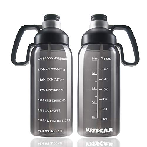 64 OZ Water Bottle with Straw, Motivational Water Bottle with Time Mar - My  CareCrew