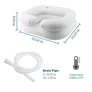 Inflatable Shampoo Basin for Bedside (White)