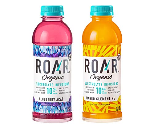 Roar Organic Electrolyte Infusions - USDA Organic with Antioxidants, B Vitamins, Low-Calorie, Low-Sugar, Low-Carb, 2 Flavor Variety, Coconut Water Infused Beverage 18 Fl Oz (Pack of 6) - My CareCrew