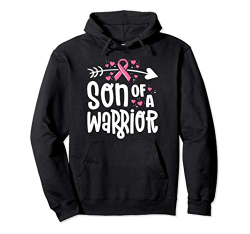 Son Of A Warrior Family Breast Cancer Shirts Pink Ribbon Pullover Hoodie