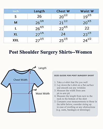 Blamoche Post Shoulder Surgery Shirts | Women&#39;s Short Sleeve Shirt with Discreet Shoulder Snaps | Rotator Cuff Surgery | Chemo Clothing