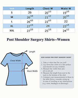 Blamoche Post Shoulder Surgery Shirts | Women's Short Sleeve Shirt with Discreet Shoulder Snaps | Rotator Cuff Surgery | Chemo Clothing
