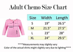 Chemo Port Access Shirt Unisex Adult Shirt No Metal Zippers PICC Access (Medium, Blue)