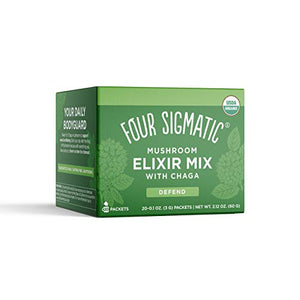 Four Sigmatic Chaga Mushroom Elixir, Organic Chaga Mushroom Powder, Pack of 20