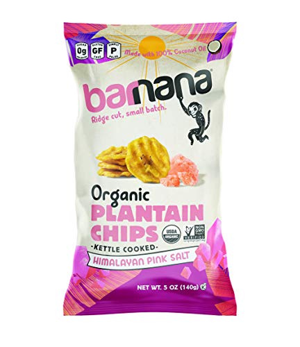 Barnana Organic Plantain Chips, Himalayan Pink Salt, 5 Ounce Bag