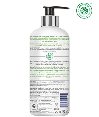 ATTITUDE Liquid Hand Soap for Sensitive Skin Nourishing (Dermatologist teste/Hypoallergenic/EWG Verified/Vegan/Cruelty free), Avocado Oil, 16 Fl Oz (60413)