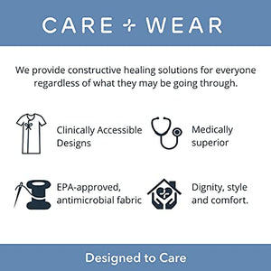 Care+Wear Men’s Dual Port Access Shirts, Long Sleeve Chemo Shirt for Men Black