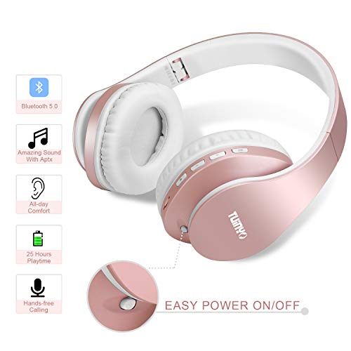 Bluetooth Wireless Headphones - Rose Gold