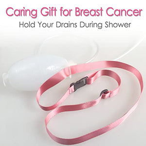 Shower Lanyard for Mastectomy Drain Holder JP Drainage Bulbs Breast Cancer Reconstruction Post Surgery Recovery Patients Bath Accessories Pink (Pack of 2)