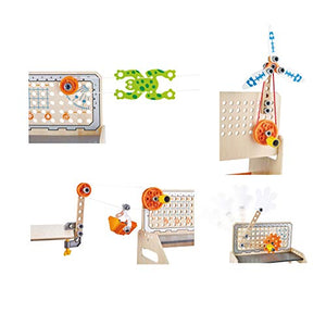 Hape Discovery Scientific Workbench | Kids Construction Toy, Children’s Workshop with Over 10 Possible Creations, Toys for Kids 4+, Multicolored (E3028) L: 14.4, W: 9.6, H: 17.5 inch