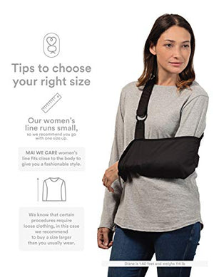 MAI Post Shoulder Surgery Shirts | Chemo Clothing | Women Long Sleeve Shirt | Easy Snaps on Shirt Sides and Full Arm Opening | Soft Fabric | Dialysis Clothing Heather Charcoal | Adaptive Clothing