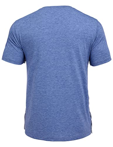 Deyeek Men&#39;s Post Shoulder Surgery Shirts Recovery Tear Away Short Sleeve Full Open Side Snap Dialysis Chemo Clothing
