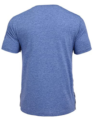 Deyeek Men's Post Shoulder Surgery Shirts Recovery Tear Away Short Sleeve Full Open Side Snap Dialysis Chemo Clothing