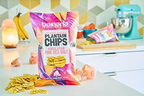 Barnana Organic Plantain Chips, Himalayan Pink Salt, 5 Ounce Bag - Paleo, Vegan, Grain Free Chips