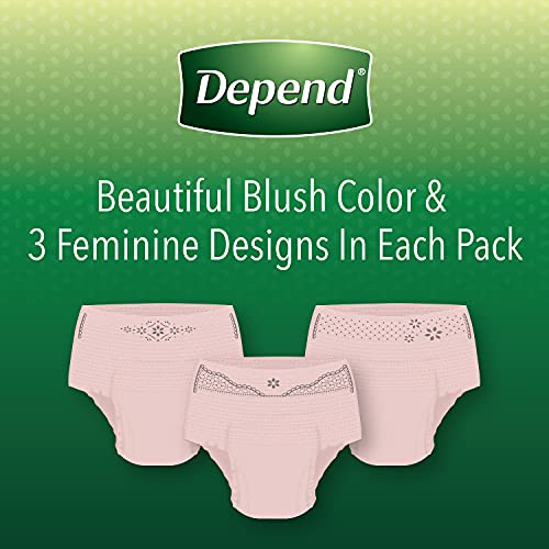 Depend Fresh Protection Adult Incontinence Underwear for Women (Formerly  Depend Fit-Flex), Disposable, Maximum, Small, Blush, 80 Count (2 Packs of