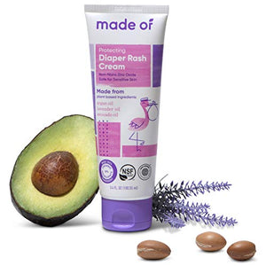 Organic Diaper Rash Cream by MADE OF with Avocado Oil & Argan Oil (Fragrance Free, 3.4oz)