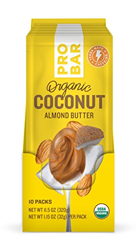 PROBAR - Nut Butters, Coconut Almond Butter Plus Caffeine, Non-GMO, Gluten-Free, USDA Certified Organic, Healthy, Plant-Based Whole Food Ingredients, Natural Energy (10 Count)