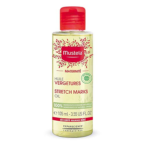 Mustela Maternity Stretch Marks Oil - Natural Pregnancy Skincare Belly Massage Oil with Vitamin E, Avocado, Maracuja &amp; Sunflower Oil - EWG Verified &amp; Fragrance Free - 3.55 fl. oz.