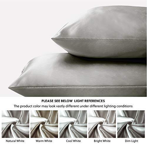 Bedsure Satin Pillowcase for Hair and Skin Queen - Silver Grey Silky  Pillowcase 20x30 Inches - Set of 2 with Envelope Closure, Similar to Silk  Pillow