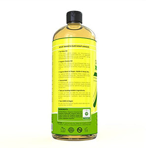 Seven Minerals Pure Castile Soap 33.8 fl oz - No Palm Oil, GMO-Free - Unscented Mild & Gentle Liquid Soap For Sensitive Skin & Baby Wash - All Natural Vegan Formula with Organic Carrier Oils