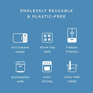 100% Silicone Food Grade Reusable Storage Bag - Aqua ( 150z)
