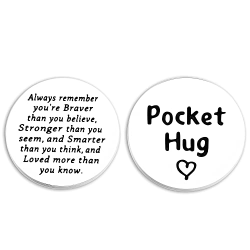 Ahaeth Pocket Hug Token Gifts for Women Men Teenagers Girls You are Stronger Than You Think Inspirational Jewelry Pocket Hug Encouragement Coin