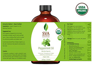 SVA Organics Peppermint Essential Oil Organic 4 Oz