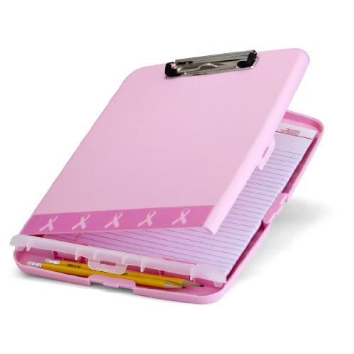 Officemate Breast Cancer Awareness Slim Clipboard Box, Pink, 1 Clipboard Box (08925)