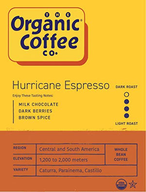 Organic Coffee Co. Hurricane Espresso Whole Bean Coffee 2LB (32 Oz)