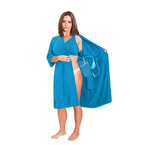 Recovery Robe for Breast Cancer/Surgery Recovery (Small, Blue)
