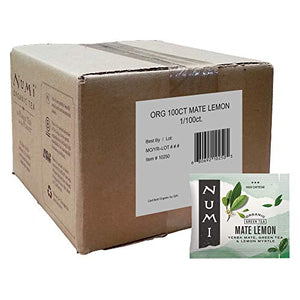 Numi Organic Tea Mate Lemon, 100 Count (Pack of 1) Box of Tea Bags