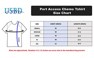 USBD Premium Port Access Chemo Tshirt Recovery Dual Access Tee Side Open Shirt (Small, Gray/Women)