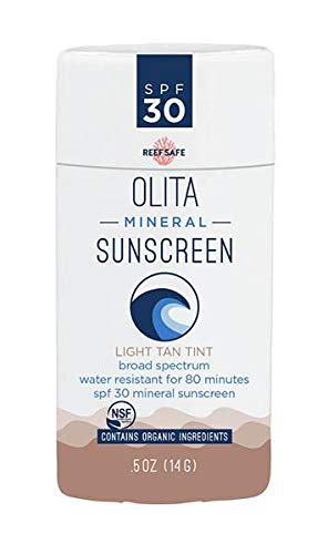 Olita: Tinted Mineral Facestick - Light Tan - SPF 30 Mineral Sunscreen - .5 oz