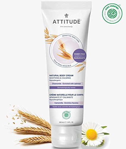 ATTITUDE Body Cream, EWG Verified, Plant and Mineral-Based Ingredients, Vegan and Cruelty-free Beauty Products for Sensitive Skin, Chamomile, 8.1 Fl Oz