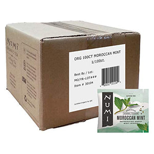 Numi Organic Tea Moroccan Mint, Box of Tea Bags,100 Count (Pack of 1)