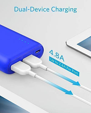 Anker PowerCore 20100mAh Portable Charger - Ultra High Cell Capacity Power Bank with 4.8A Output and PowerIQ Technology, External Battery Pack for iPhone, iPad & Samsung Galaxy & More Blue