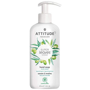 ATTITUDE Super Leaves, Hypoallergenic Hand Soap, Olive Leaves, 16 Fluid Ounce
