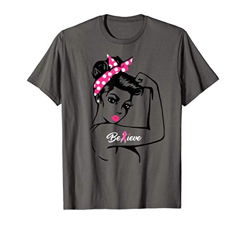 Breast Cancer Warrior TShirt Awareness Tee Support Believe T-Shirt