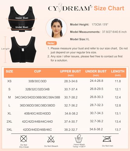 CYDREAM Women Wireless Front Closure Post Surgery Compression Everyday Bras  Mastectomy Support Bra with Adjustable Straps