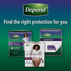 Depend Night Defense Adult Incontinence Underwear for Women, Disposable, Overnight, Large, Blush, 56 Count (4 Packs of 14) (Packaging May Vary)