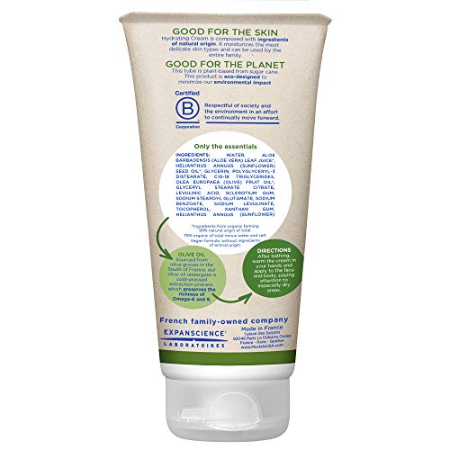 Mustela Baby Organic Hydrating Cream - Natural Body Lotion with Olive Oil, Aloe Vera &amp; Sunflower Oil - Fragrance Free, Vegan &amp; EWG Verified - 5.07 Fluid Ounce