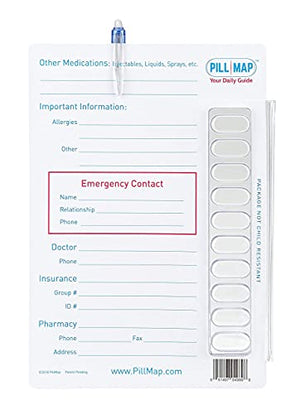 PillMap Visual Pill Planner for Medication and Vitamins Management Guide for Pill Box Organizer Containers, Pill Map