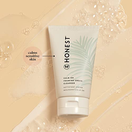 Honest Beauty Calm On Foaming Cream Cleanser | with Hyaluronic Acid + Phytosterols &amp; Phospholipids + Amino Acids | 4 Fl Oz